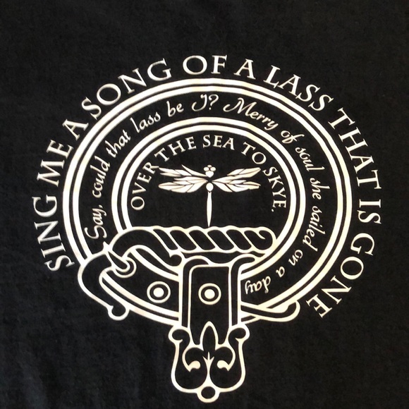 Gildan Tops Outlander Tshirt Black Size Large Long Sleeves Words